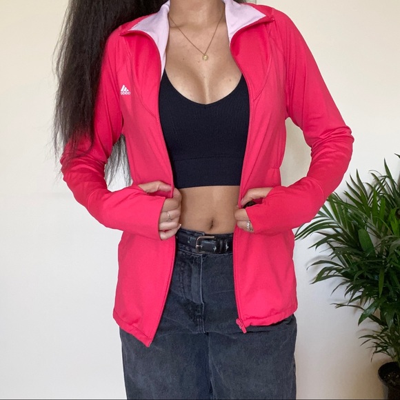 Adidas Hot Pink Zip Up Jacket - Picture 2 of 6